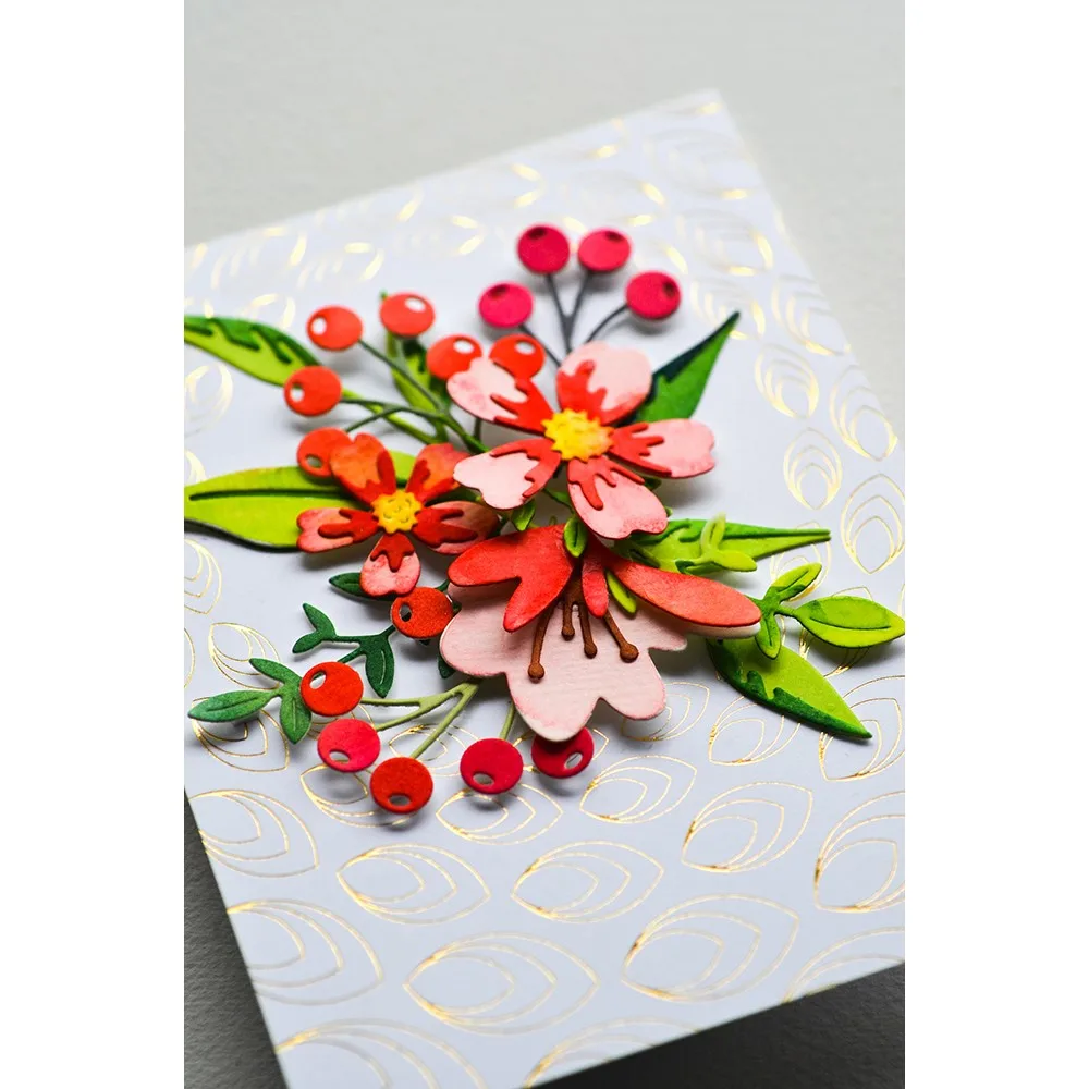 Flower Birthday Collection Metal Cutting Dies Hot Foil Scrapbooking Paper Diary Decoration Embossing Template Diy Greeting Card