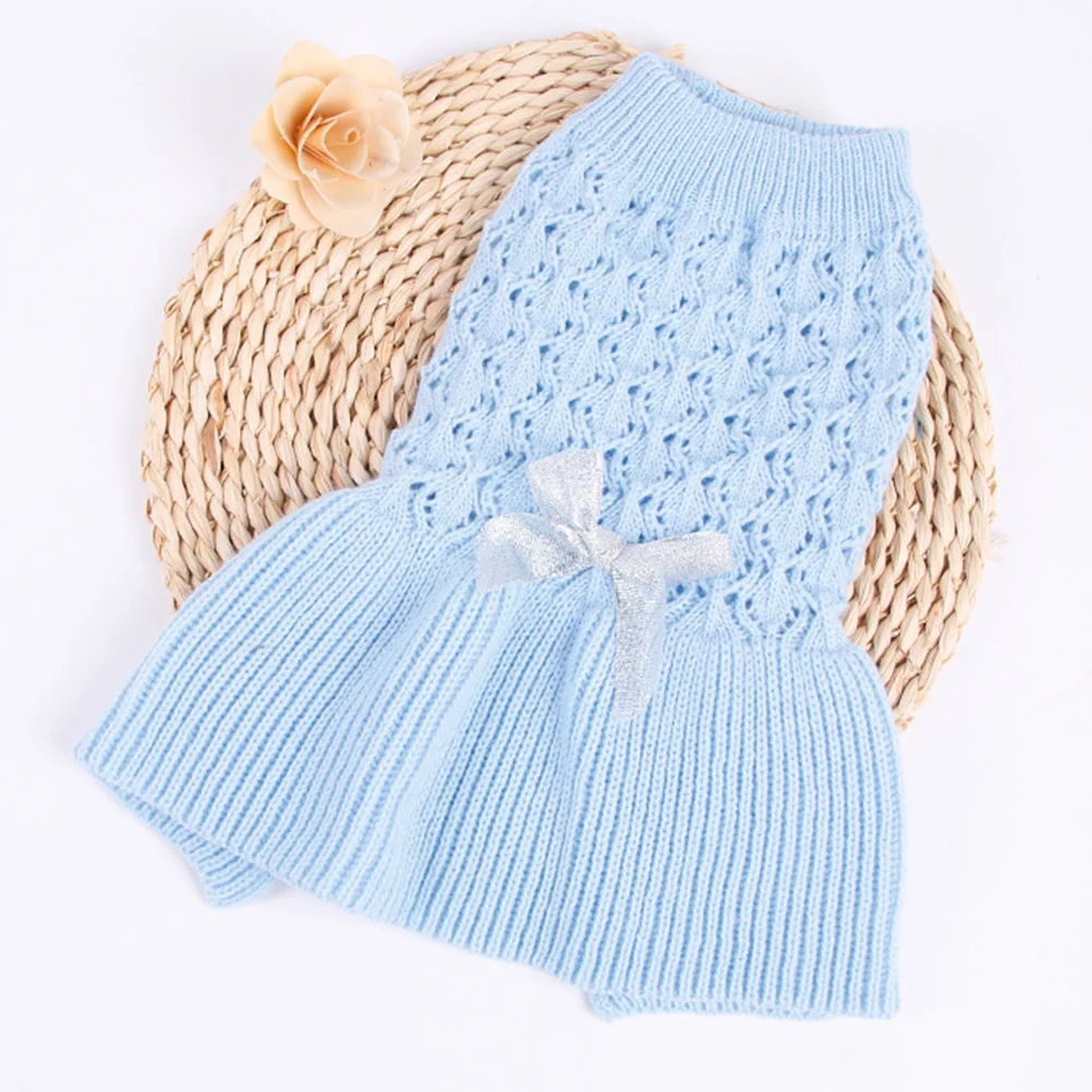 

1Pcs Sweater Blue Xxs Puppy Small Dog Comfortable Checked Blazer Wool Dress Sweater Puppy Wool Dress