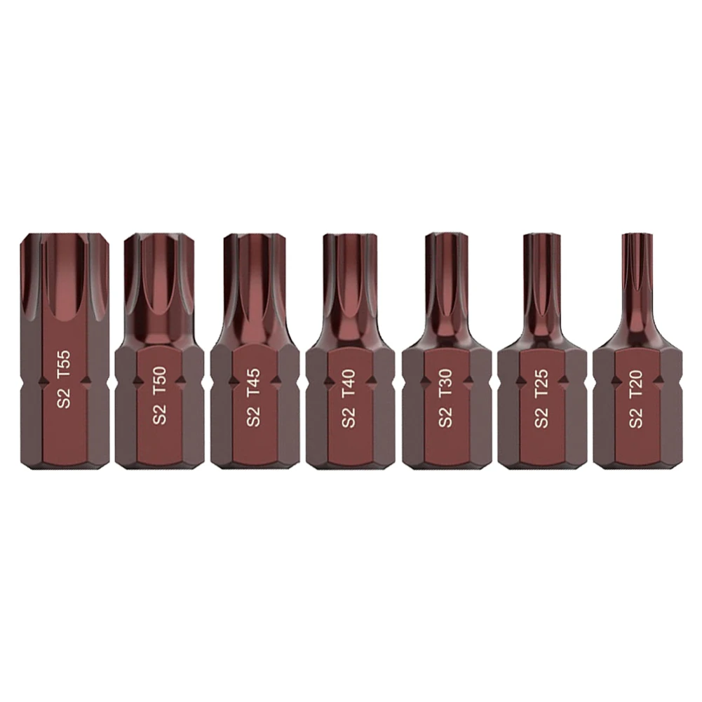 Torx Chave de Fenda Bit Grupo Cabeça de Lote Magnético 10 mm Shank Chave Elétrica Soquete Bit 30 mm T20-t55 Pcs