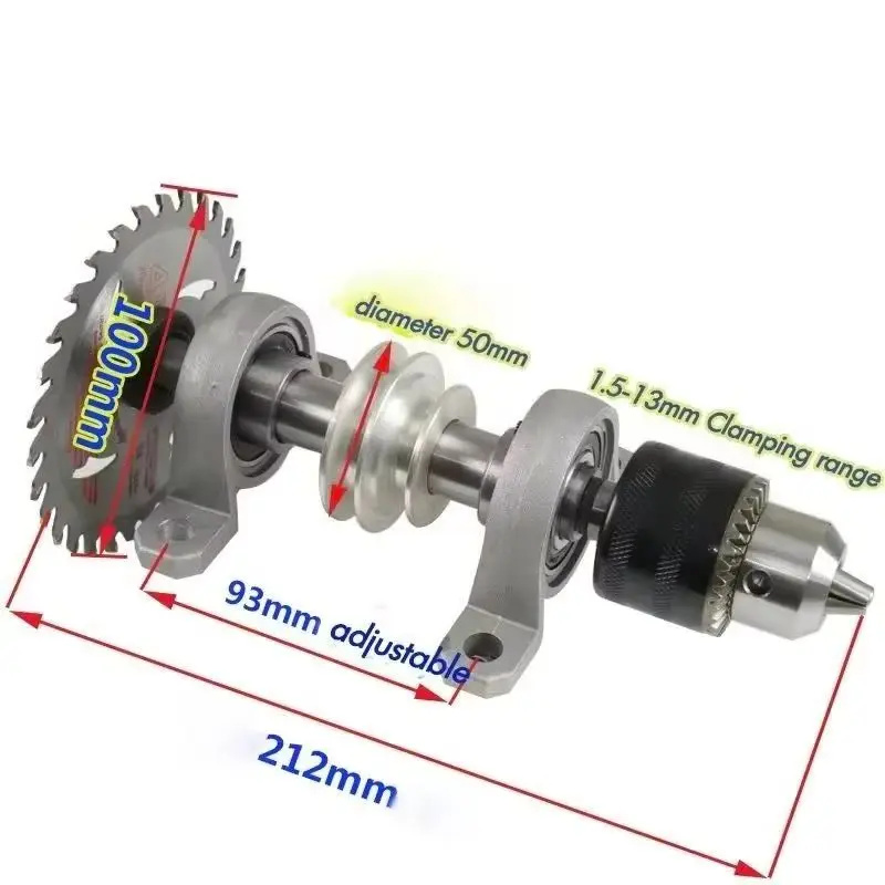 New Woodworking Cutting Machine Spindle Bearing Seat Drill Chuck Set DIY Grinding Spindle Bearing Seat Lathe Punching Machine