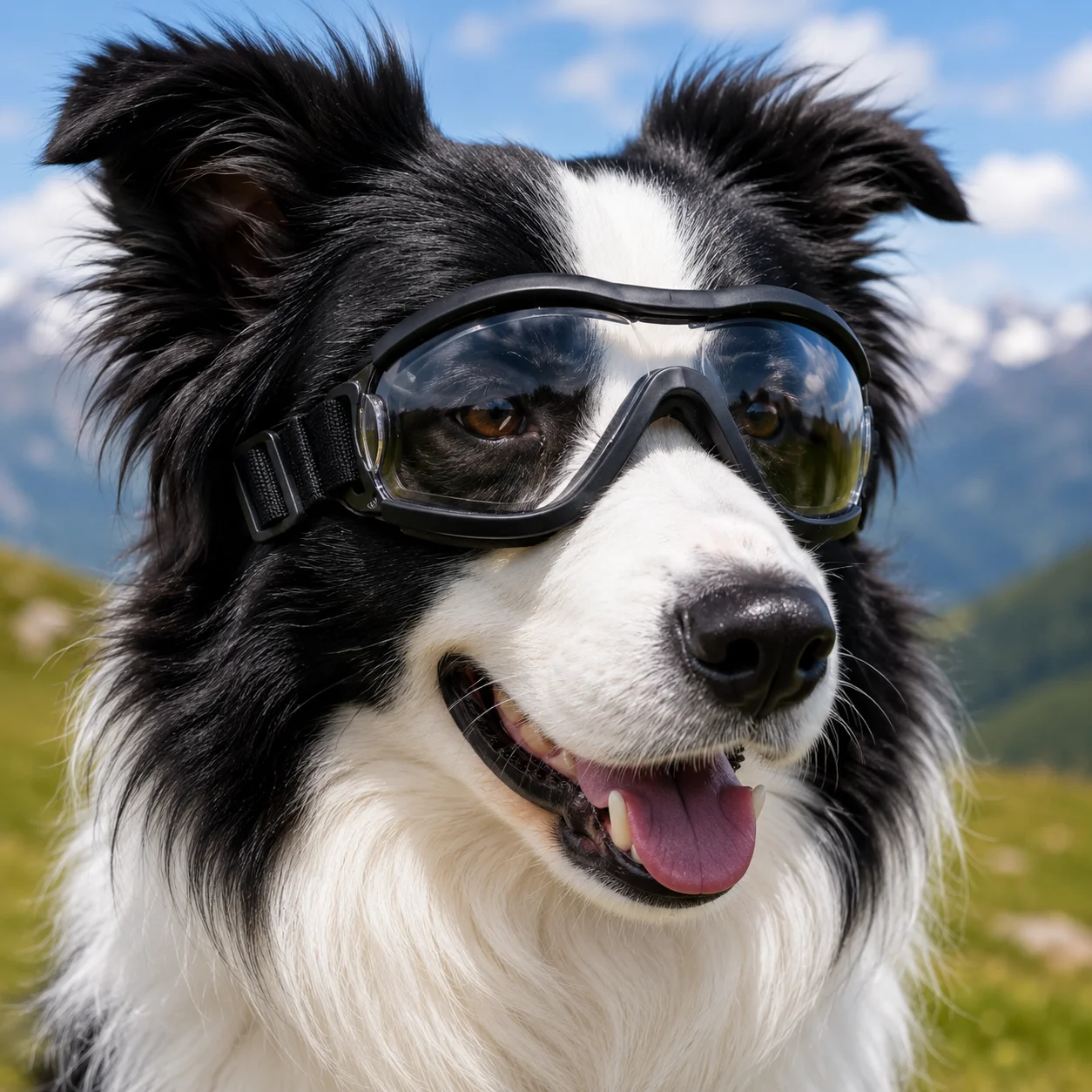 Hundebrille UV400-Schutz Haustier-Sonnenbrille Winddicht Staubdicht Blendschutz Verstellbarer Elastischer Riemen Welpen Outdoor-Reiten – Detail 3