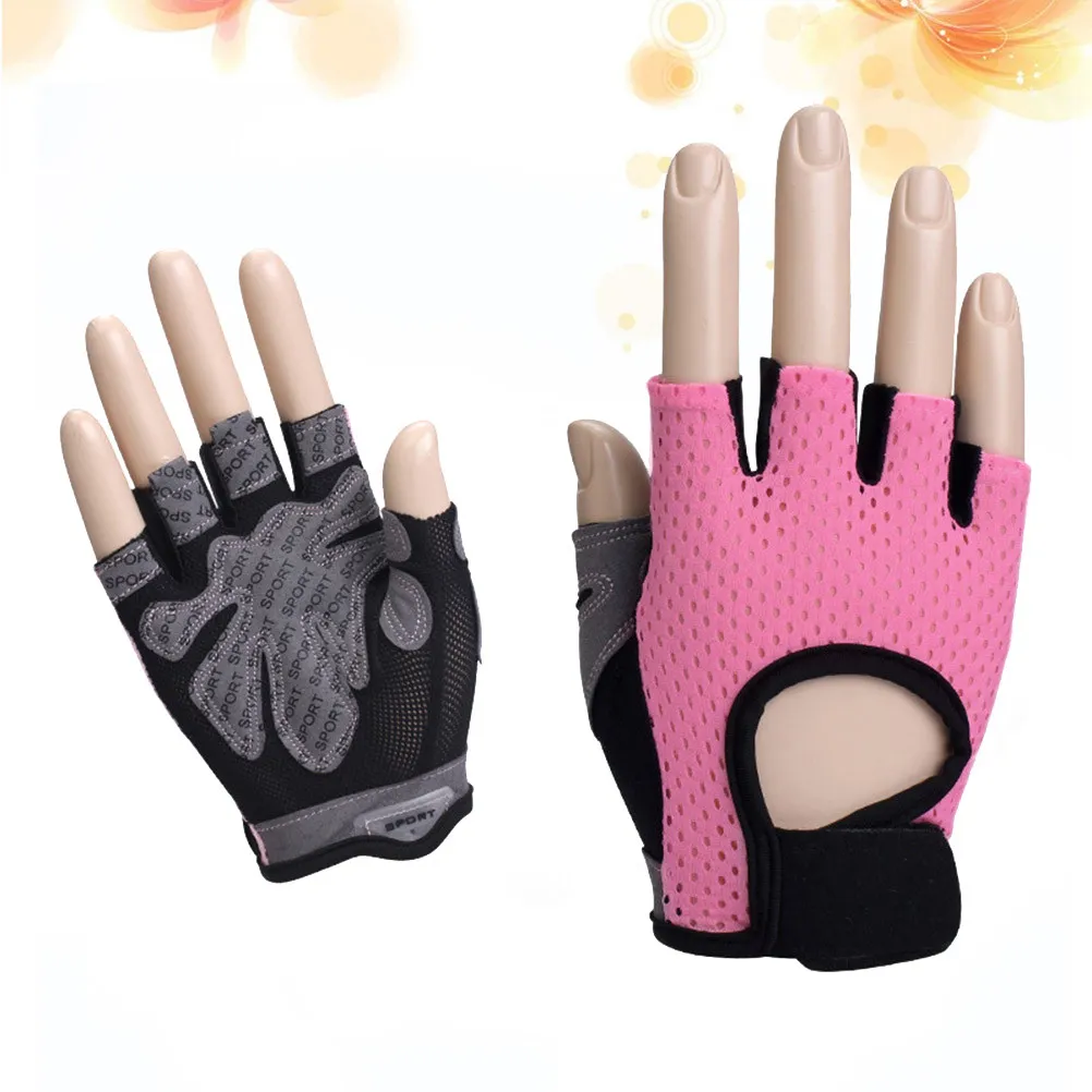 

Women's Finger Vent Training Gloves for Strength Weightlifting Dumbbell Workout Anti-Slip Silicone Palm Breathable Sweat