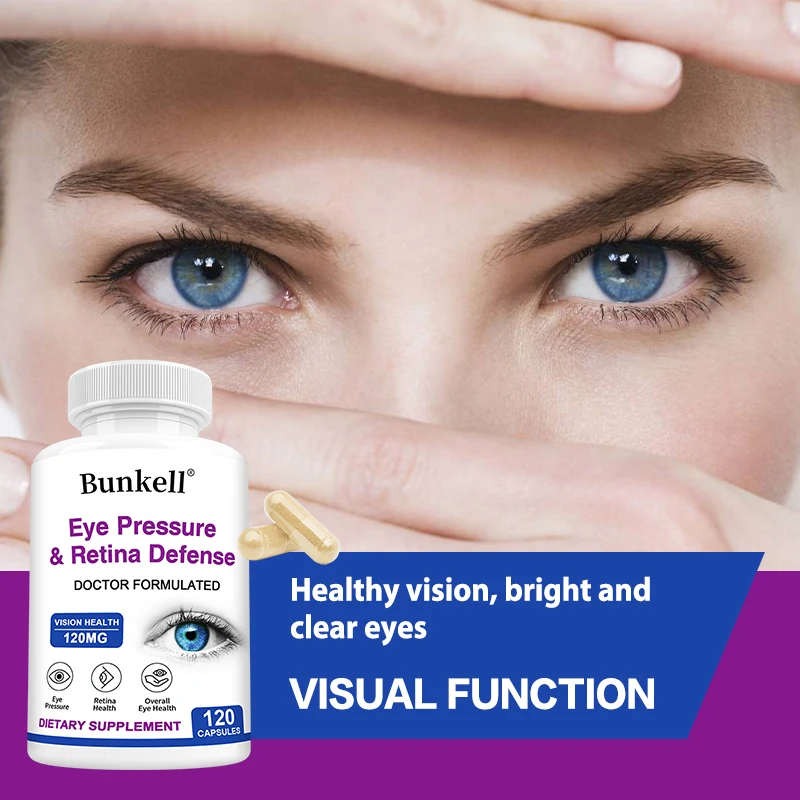 Supplement voor oogdruk en retinaal verdediging, ondersteunt een gezonde oogdruk, circulatie en oogweefsel, 120 capsules
