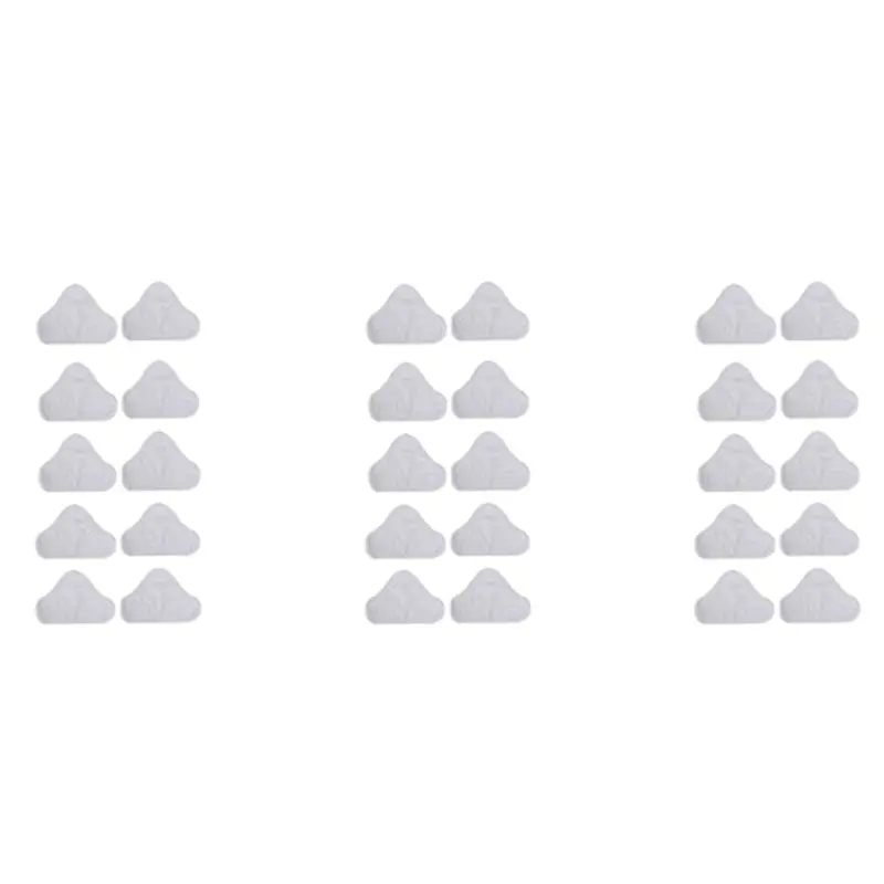 30 Pack Replacement Steam Mop Microfiber Cloth Pad For H2O Mop X5 Triangular Drag-AT64
