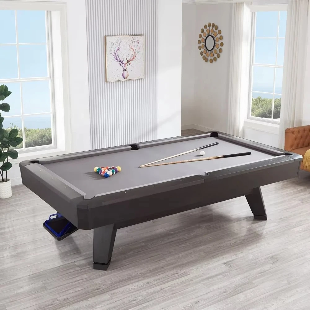 Solid Wood Modern Indoor Snooker & Billiard Table Green Cloth Custom Size Multi-Material Pockets-Cue Pool Game Use Wool Cushion