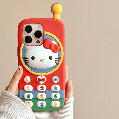 3D Phone Shaped Colorful Cat Silicone Cover Case For 13 14 15 16 Pro Max 11 12