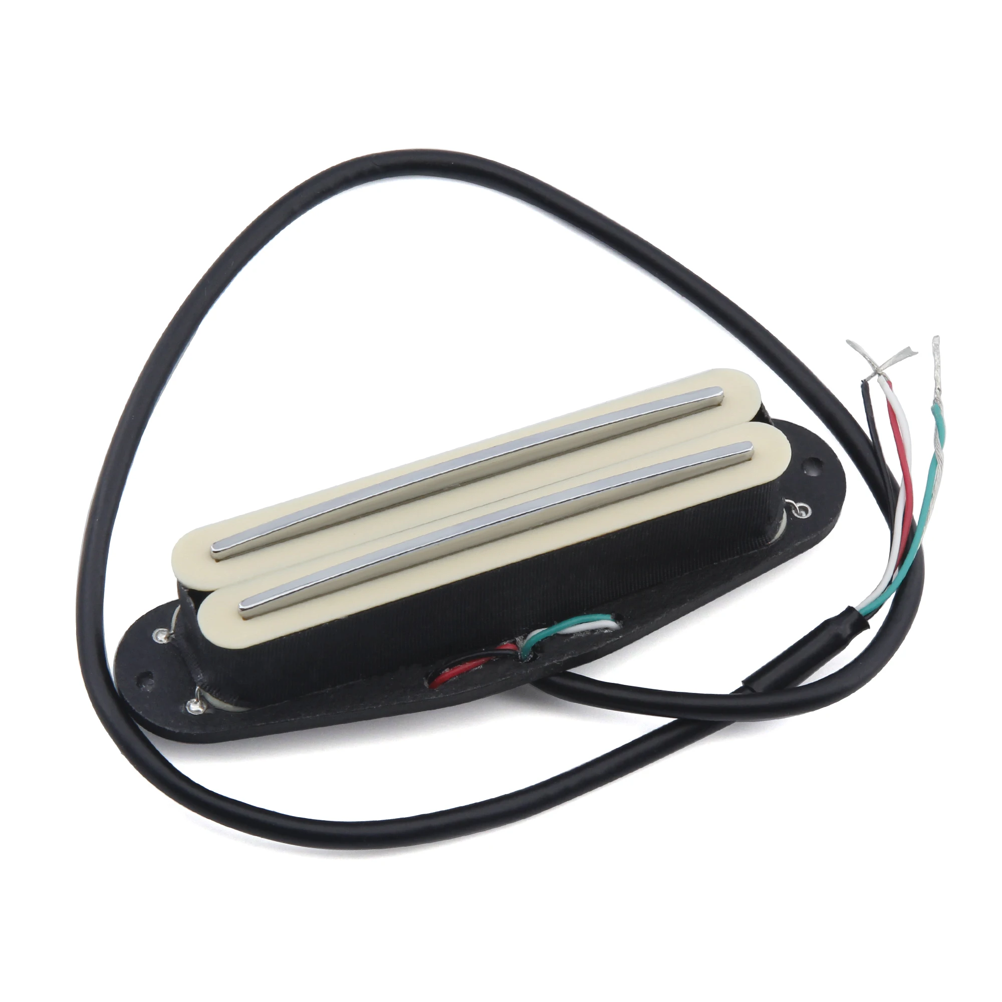 FLEOR 1PCS High Output Alnico 5 Dual Rail Humbucker 12K Single-Coil-Sized Pickup for ST Style Electric Guita