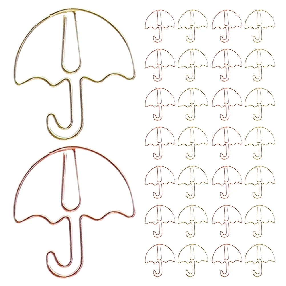 60Pcs Adorable Umbrella-Shaped Planner Clips Metal Cute Stationery for Students Professionals Creative Gifts
