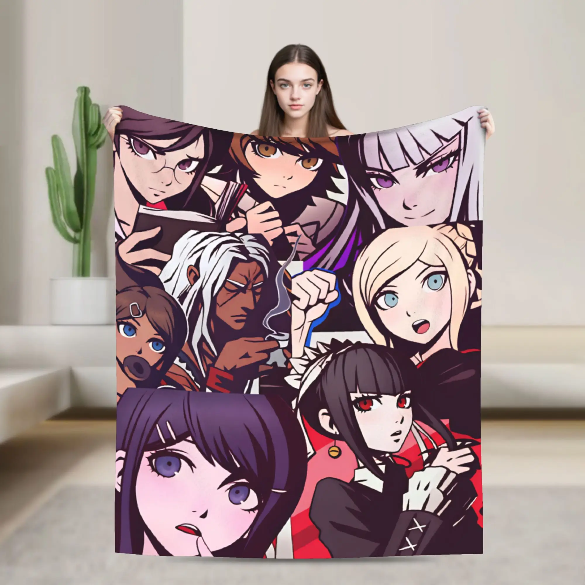 Super Warm BlanketBoy Girl Airplane Travel Danganronpa Throw Blanket  Flannel Bedspread For Outdoor Print Sofa Bed Cover