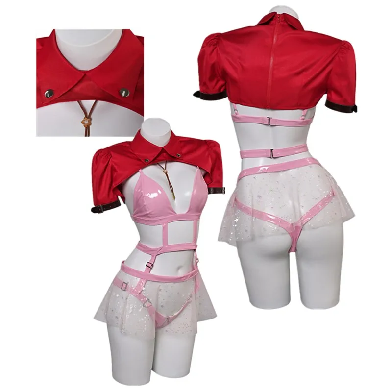 Aerith gainscorut Costume Cosplay donne adulte Fantasy Lingerie Bikini Costume da bagno collana abiti Halloween Carnival Party Suit