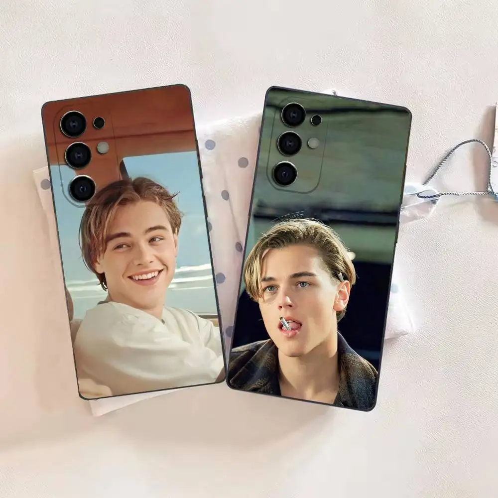 Funda de teléfono Aoter Leo leonardo dicaprio para Samsung S26,25,24,21,22,21,20,10,9,8,7,6,5,Ultra,Plus,Fe,Lite, carcasa negra