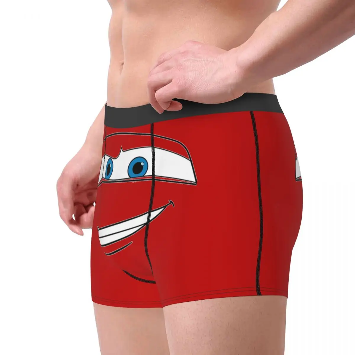 Men Lightning McQueen Croc Pixar Cars Long Underwear Humor Boxer Briefs Shorts Panties Male Mid Waist Underpants