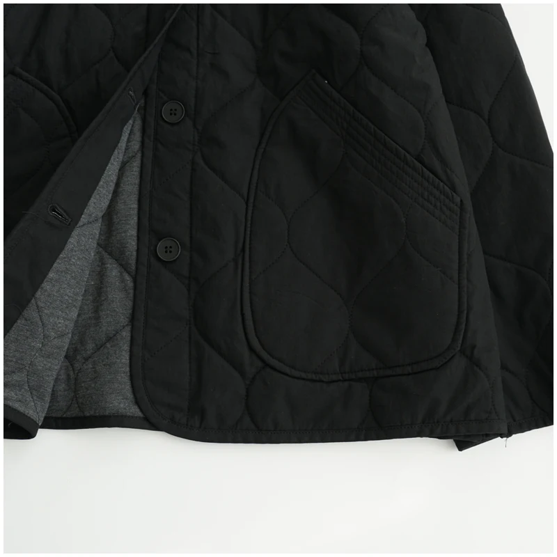 Lightweight Long Sleeved Padded Jacket for Men Women Loose Casual Japanese Retro Single Breasted Clip on Cotton Short Parkas