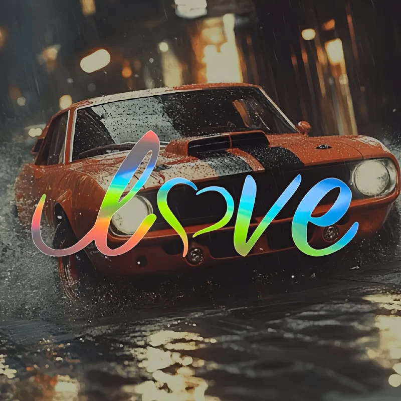 Durable, Self-Adhesive, Semi-Matte Effect LOVE Vinyl Car Decal Decorative Stickers | Waterproof, Sunscreen