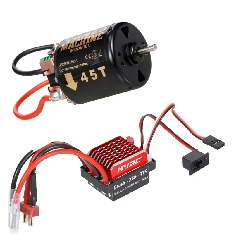 

60A Brushed ESC + 540 Brush Motor 35T 45T 55T for 1/10 RC Car TRX TRX4 TRX6 D90 HSP Redcat 4WD Truck Monster Crawler