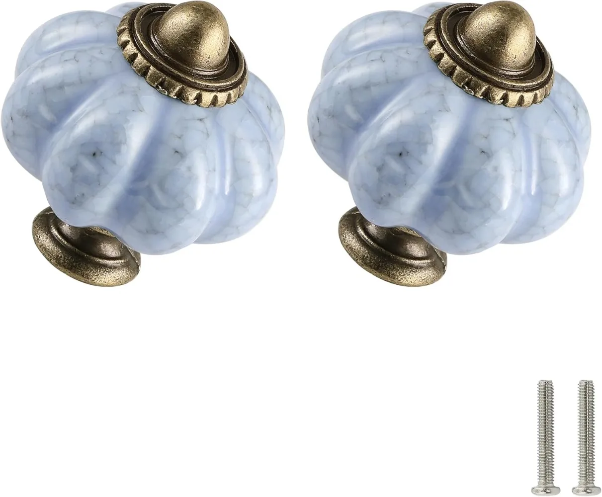 40MM Single-Hole Hand-Painted American Pumpkin Ceramic Handle for Cabinet Door Drawer Garden Furniture
