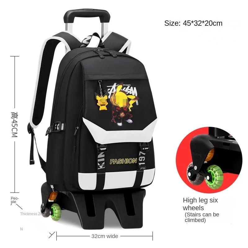 TAKARATOMY Backpack Trolley School Bag Pikachu School Bag Stationery Storage Backpack Multifunctional Travel Bag School Season