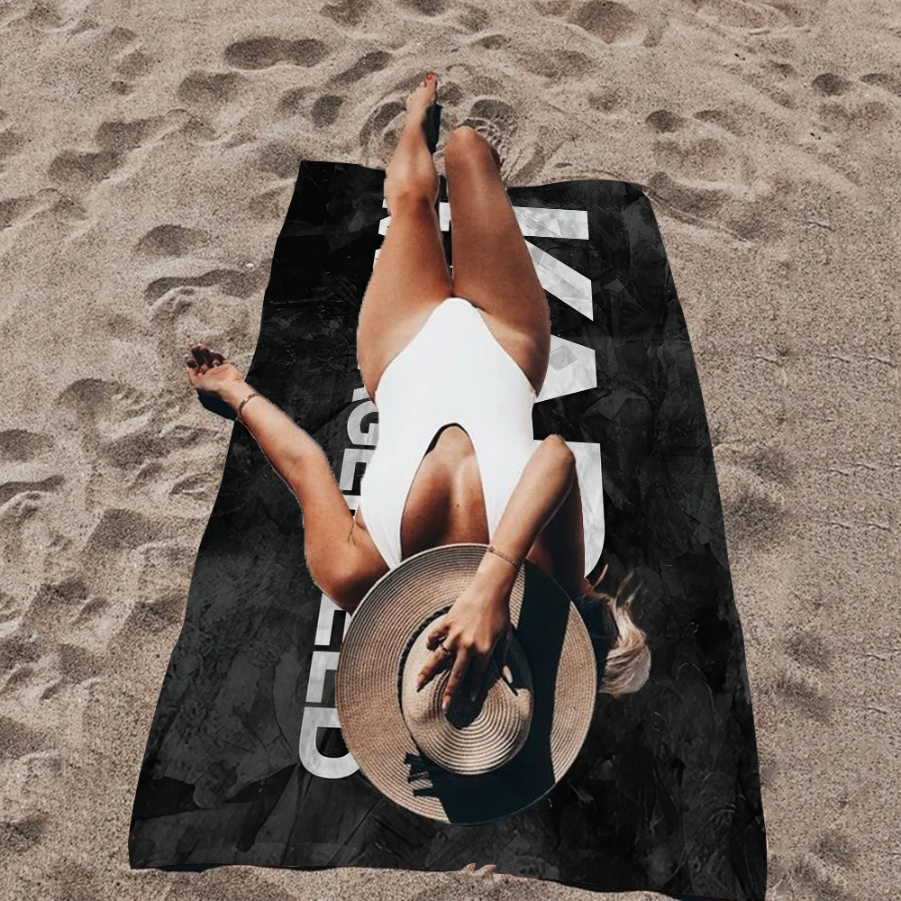 K-Karl Fashion L-Lagerfeld Microfiber Beach Towel Absorbent Quick dry Soft Yoga Swimming Resort Mountain Climbing Towel