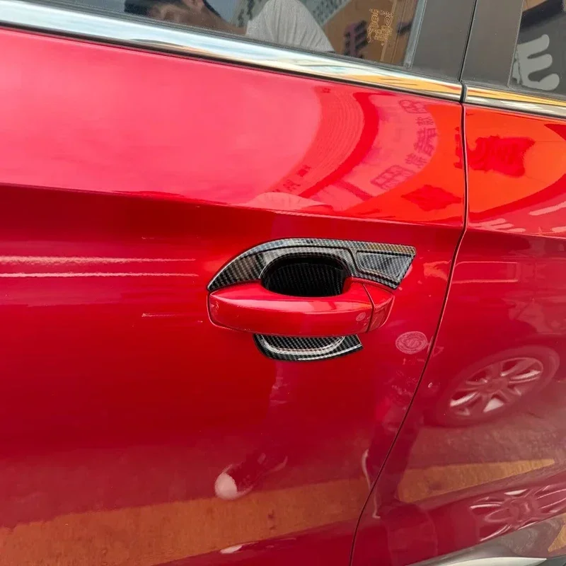 

For MG ZS 2017-2023 2024 ABS Carbon Fiber Exterior Door Handle Door Bowl Frame Sticker Cover Trim Protector Car accessories
