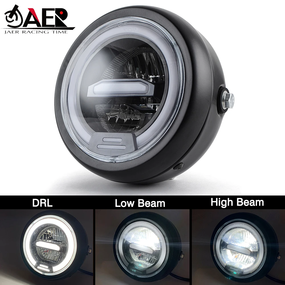 6.5 inch Motorcycle Headlight Phare LED Moto HeadLamp Bulb Head Light for Harley Chopper Bobber Cafe Racer Honda Yamaha Suzuki