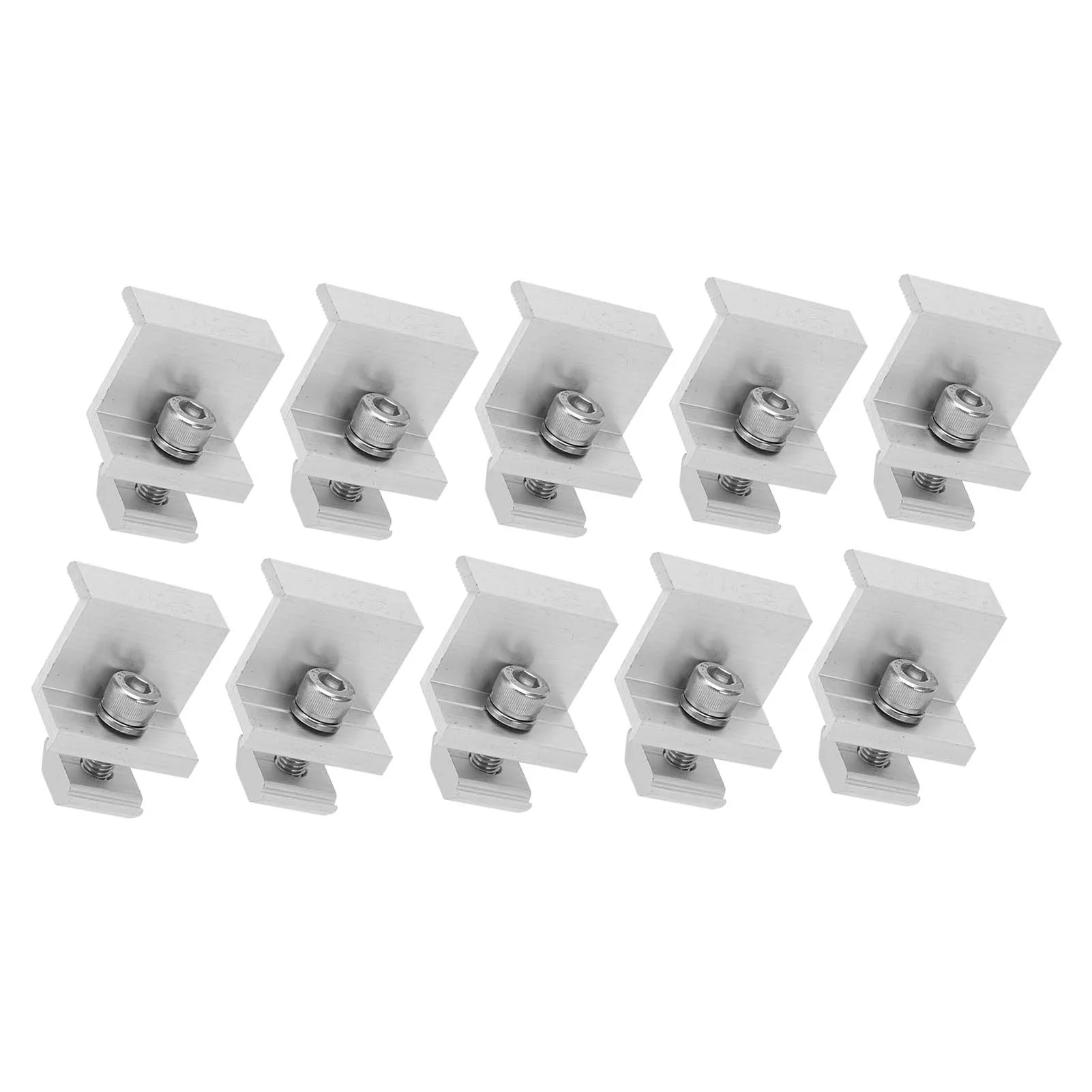 10PCS Solar Mount Z Bracket Aluminum Alloy Pressing Block PV Panel Rail End Grounding Clamps