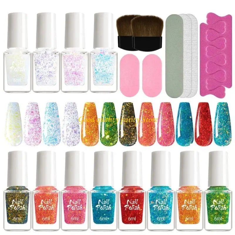 

M4YA UV Gel Polished Set 12 Colors Manicure With Brush Toe Divider
