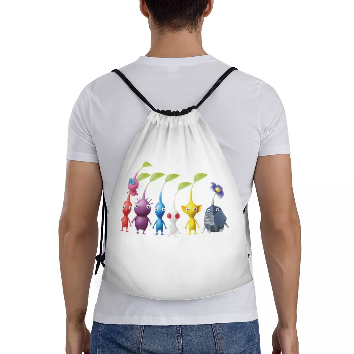

Pikmin Backpacks Casual Portable Drawstring Bundle Pocket Sports Bag Book Bags For Man Woman School