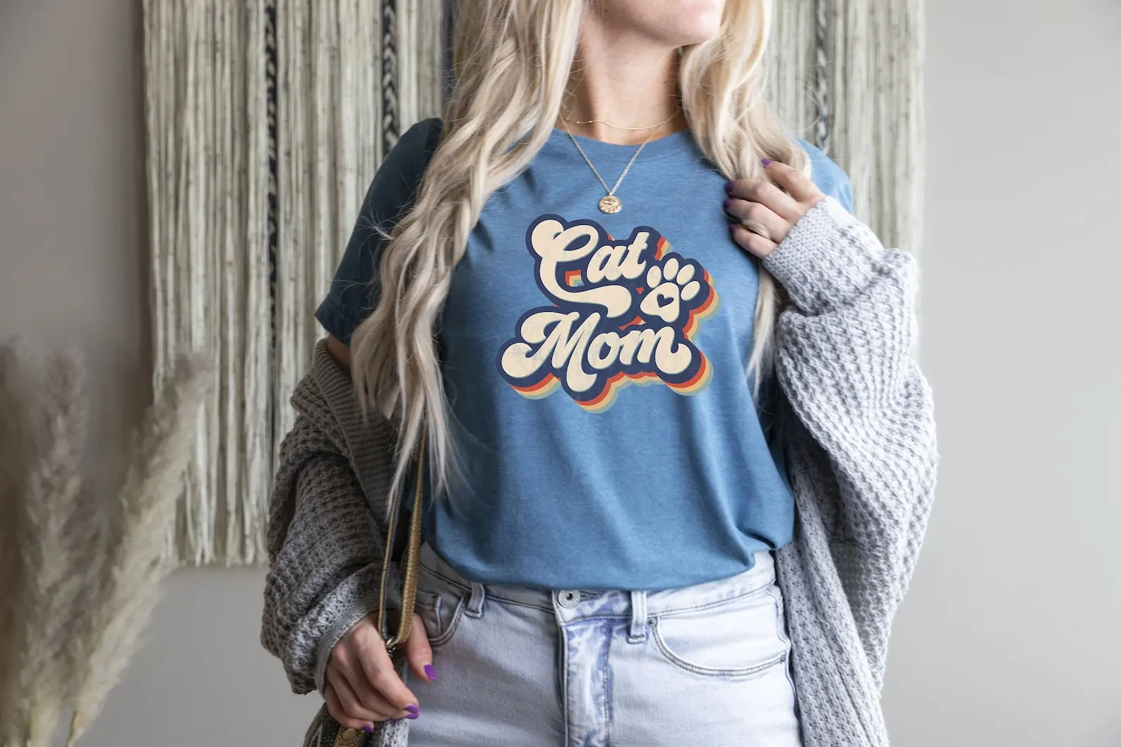 

Cat Mom T Shirt Retro Dog Mama Lover T-Shirt Gift for Owner Tees