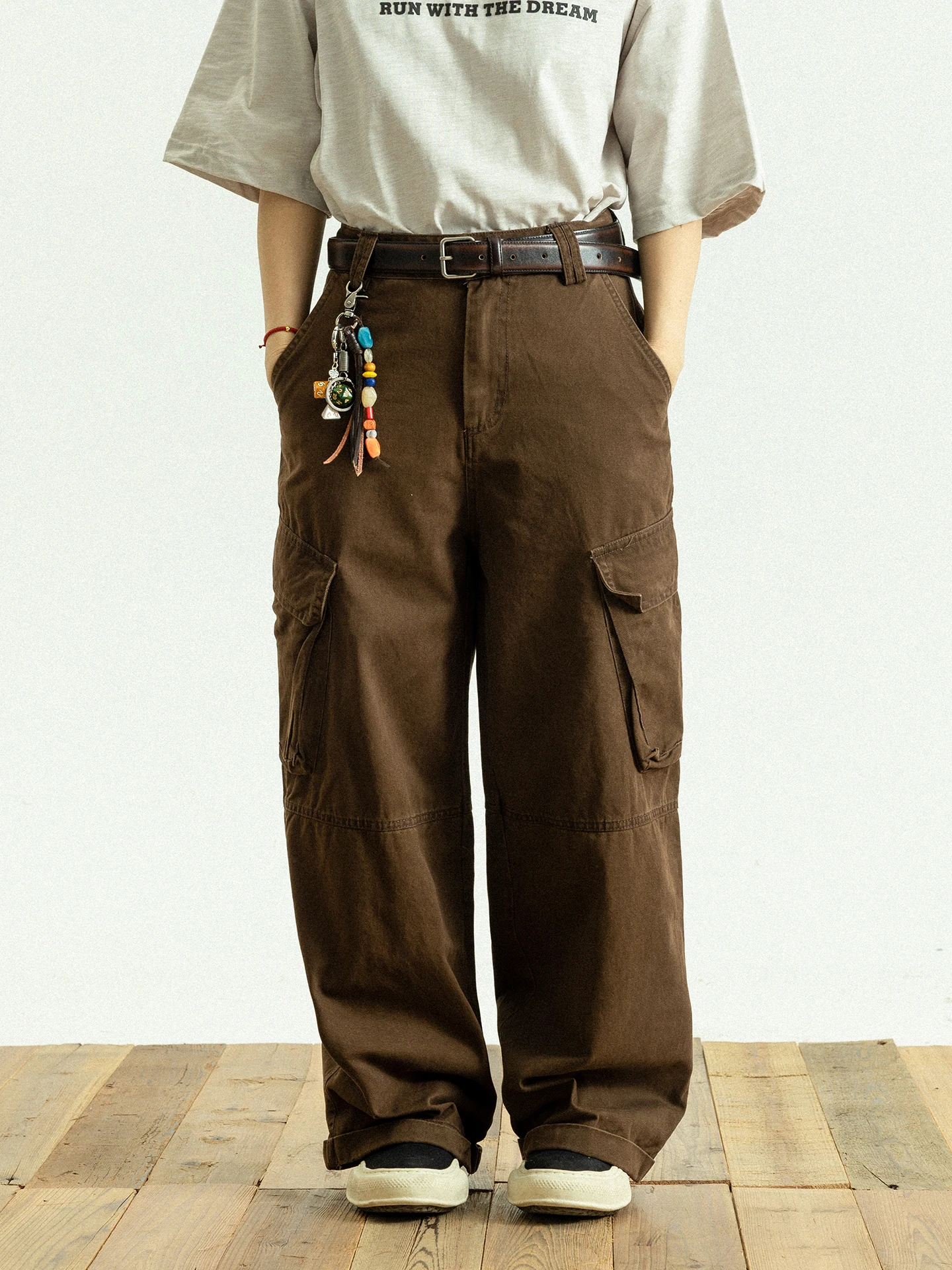 

Рабочие брюки GoodNorth в стиле ретро, свободного прямого кроя, повседневные, с большими карманами, из плотного хлопка, для мужчин и женщин