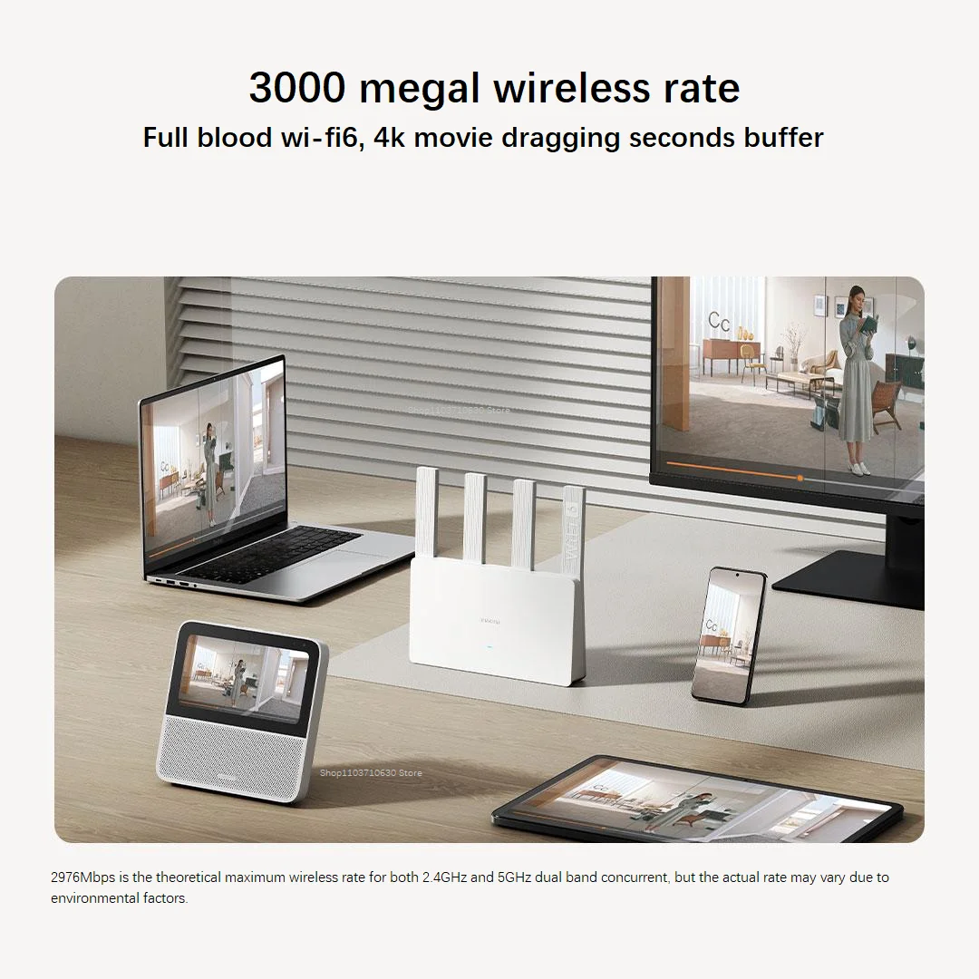 NEW Xiaomi Router AX3000E WiFi 6 3000Mbps Dual-Band Gigabit Qualcomm Chip Dual WAN Ports 256MB Large Memory Mesh Networking