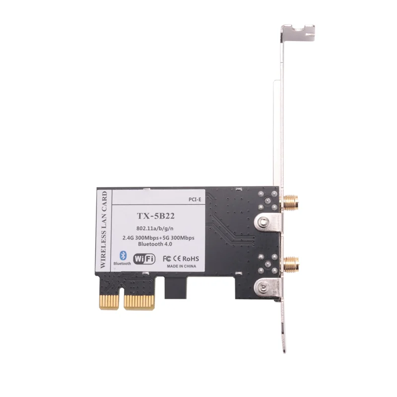 QWE-5X N1202 AR5B22 2.4G/5G Dual Band PCIE Kartu Jaringan Wi-Fi dengan Bluetooth 4.0 untuk Desktop Pcsand Server Adaptor Jaringan