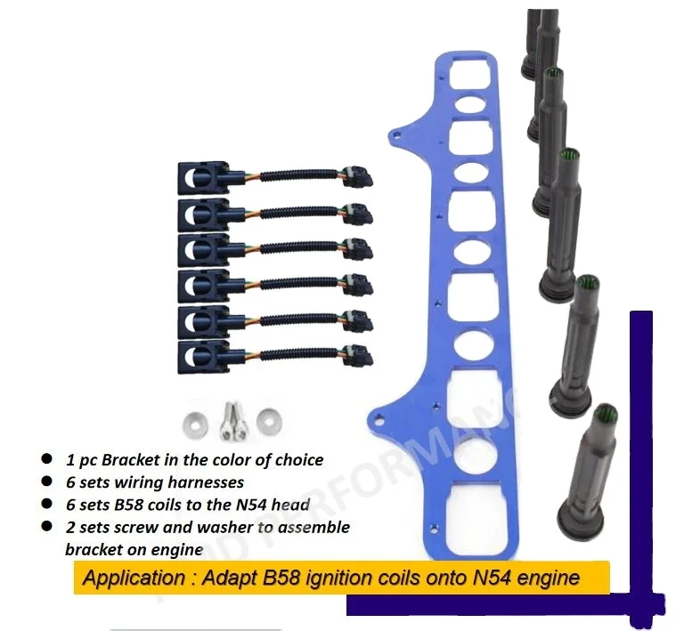 

N54 upgrade kit N58 ignition coils to fit to N54 engine bracket boots conversion harness