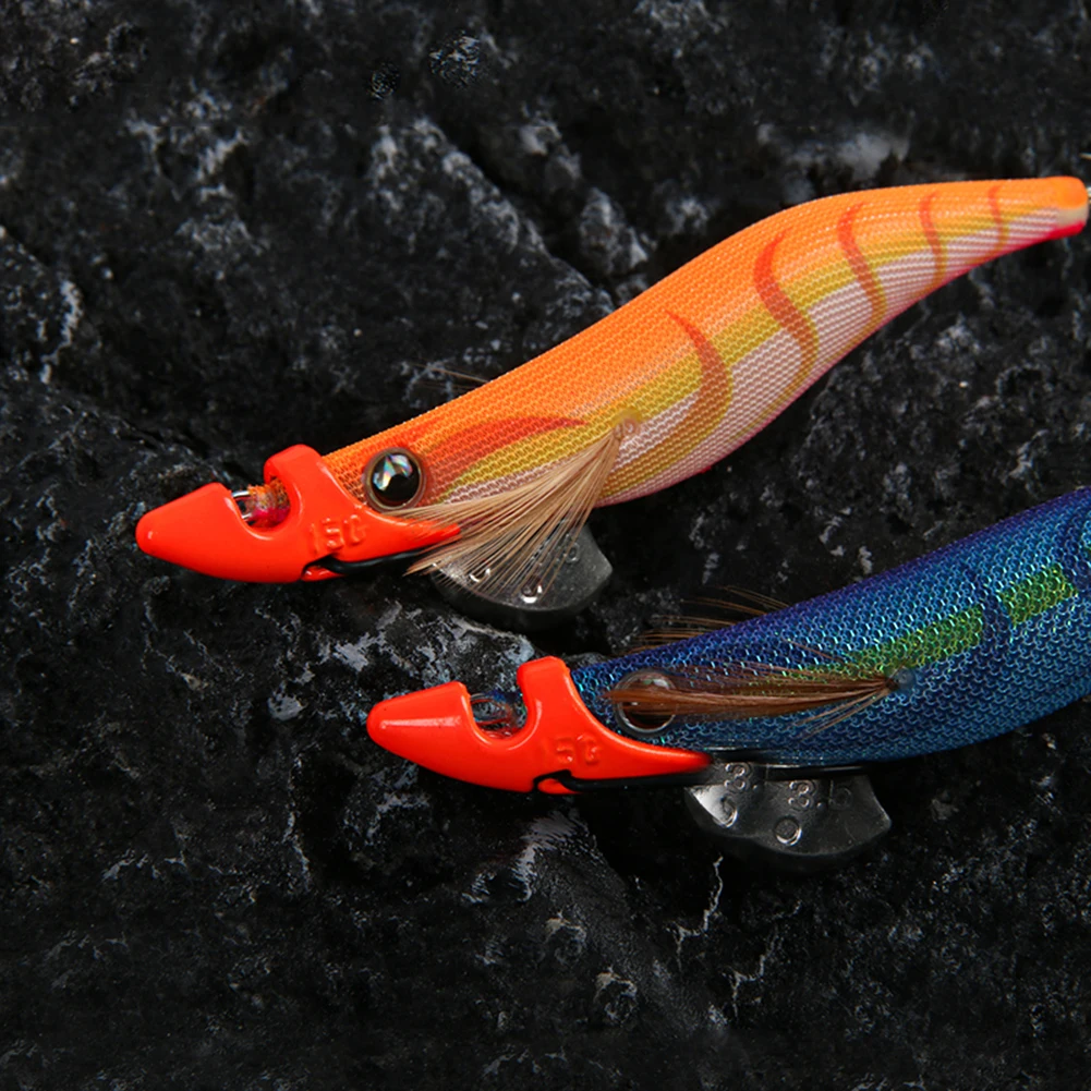 2Pcs Wood Shrimp Egi Squid Fishing Lure Jig Lead EGI Sinker For Tip Run Modified Lead Head10g/15g/20g/25g Fishing Supplies