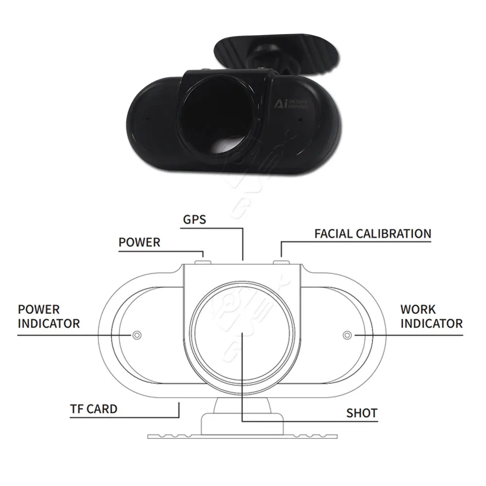 1080p للرؤية الليلية نظام كاميرا السيارة سائق التعب الاستشعار رصد إنذار تنبيه DSM DMS مراقبة حالة السائق الصندوق الأسود #4