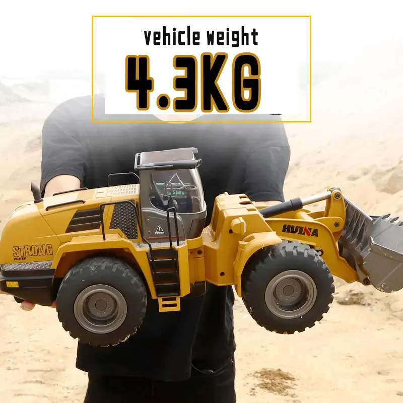 Huina 1583 1/14 RC Bulldozer 2.4Ghz Remote Controlled Engineering Loading 22CH Alloy Metal Vehicle Toys For Boys Kids Gift