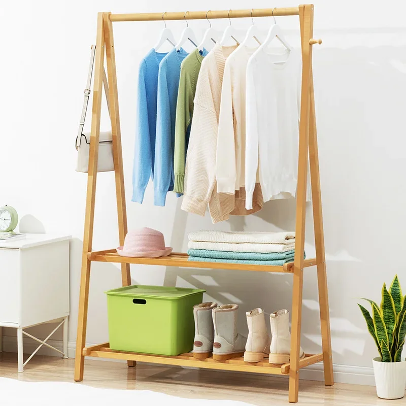 

Special Solid Wood Clothes Storage Folding Cloth Hanger Bold And Thick Clothes Rack Reasonable Partition Shelves Furniture