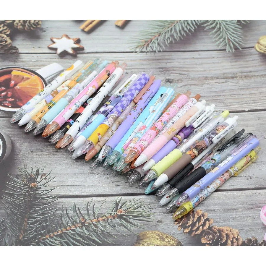 50 قطعة أقلام لطيفة ذات نقطة رفيعة مع حامل قلم 0.5 مللي متر 50 أنماط عشوائية مختلفة حبر أسود أقلام هلام Kawaii لهدية دراسة المكتب #5