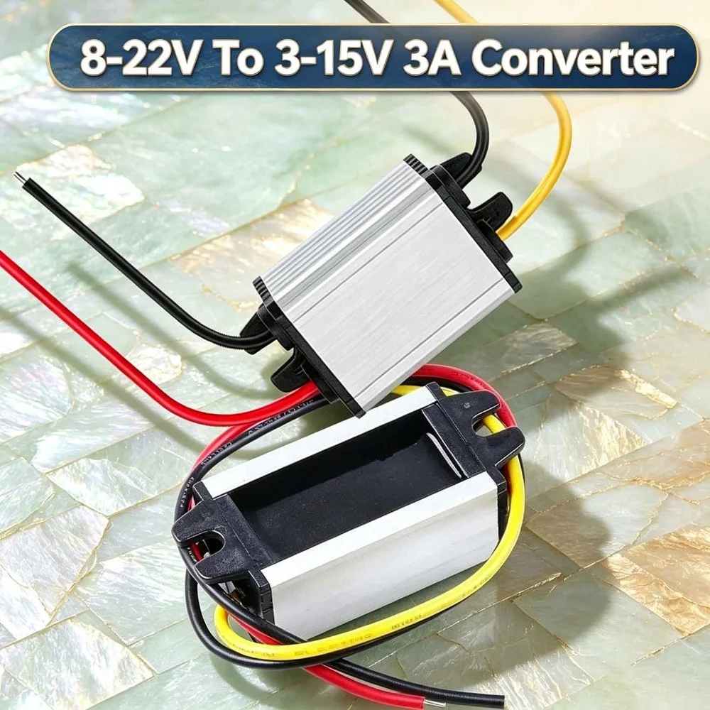 DC/DC 8-22V Step Down Up To 3-15V 3A Converter Waterproof Voltage Regulator Power Supply Transformer for GPS Navigator MP3 MP4
