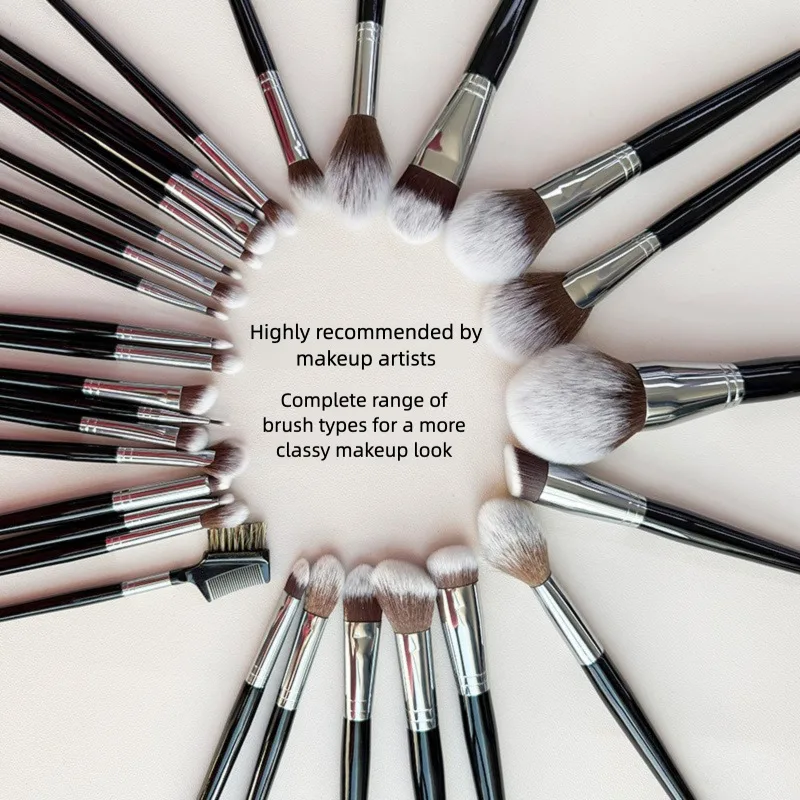 Conjunto de pincéis de maquiagem: 30 pincéis de corretivo em forma de língua, pó solto, pincéis de sombra, conjunto de ferramentas especiais para artistas de maquiagem