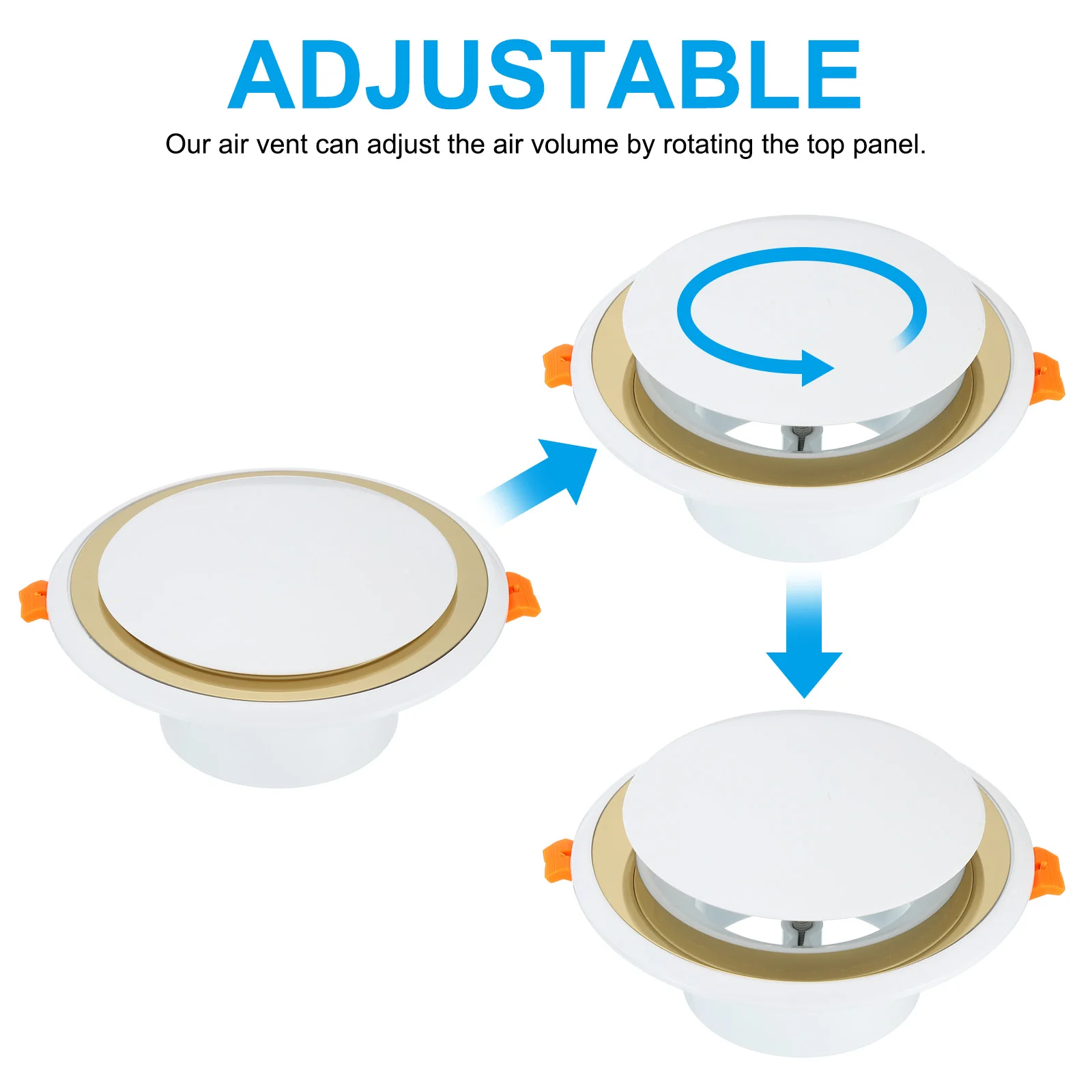 3 4 Inch Round Air Vent Adjustable Ceiling Diffuser Grill Cover Louver Soffit Vent ABS Plastic for Bathroom Kitchen Living Room