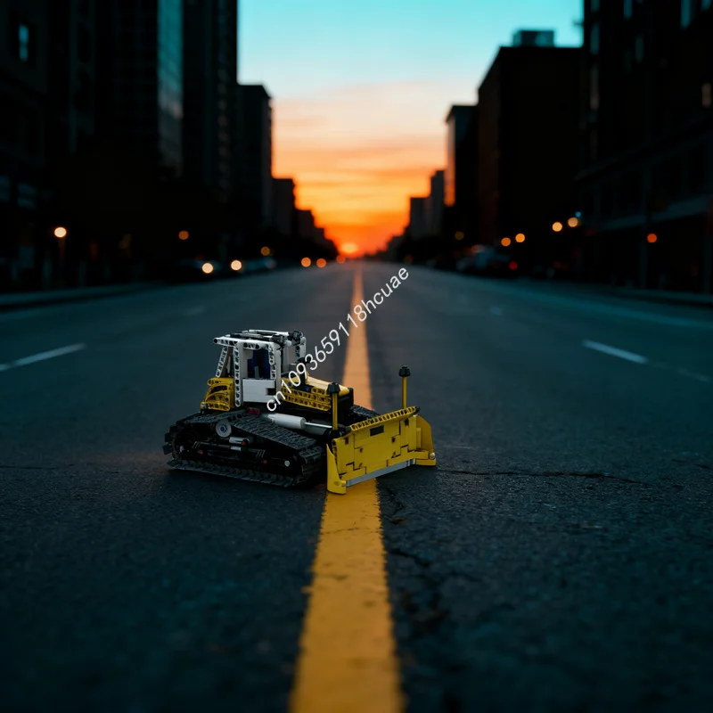 

715 шт. MOC RC бульдозер, техническая модель, строительные блоки, сборка, рождественские подарки, игрушка «сделай сам», креативное образование, кирпич для детей на день рождения