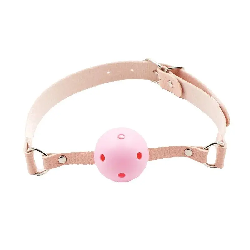 BDSM Ball Gag Adjustable Mouth Lock， Breathable Leather Bondage Mask， Adult Sex Toys for Couples， Erotic Restraint Kink Gear