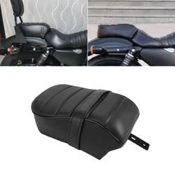 Motorcycle Black Rear Passenger Seat Pillion Cushion PU Leather For Harley Sportster Iron 883 XL883N 2016-2022