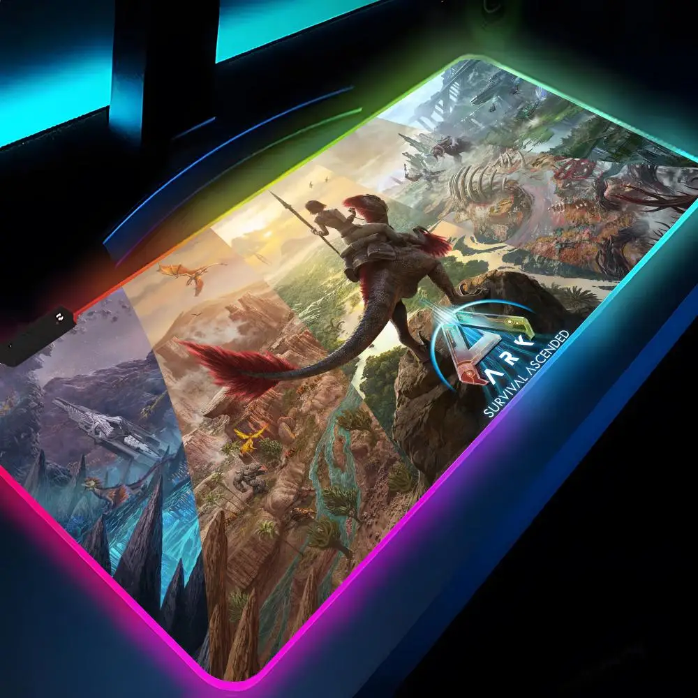 

Коврик для мыши Ark Survival Evolved Rgb Xxl, коврик для ноутбука, игровой коврик для мыши, клавиатура с подсветкой, геймерская девушка, настольные коврики, стол