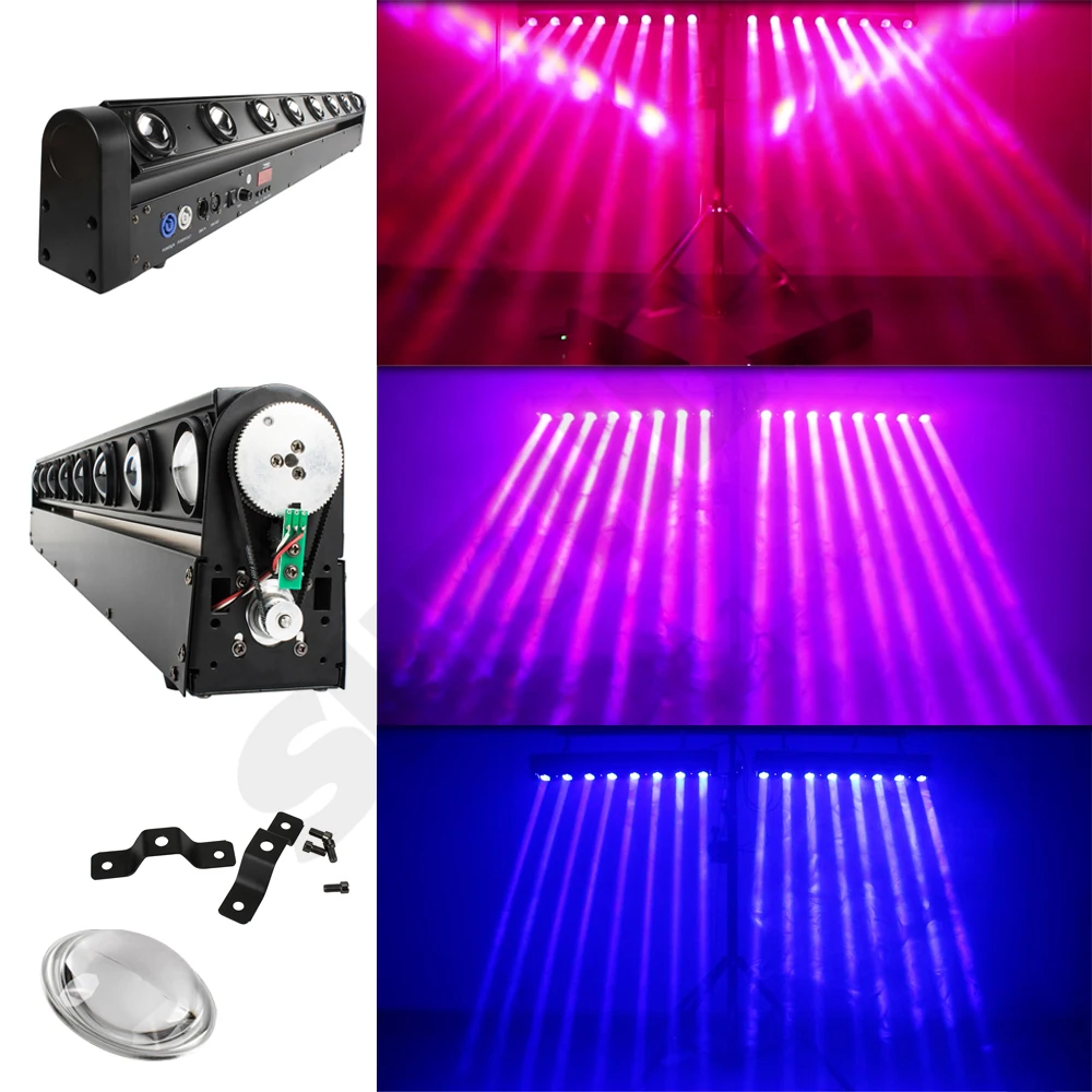 SHEHDS-luz de escenario giratoria infinita 4 en 1, foco LED RGBW de 8x12W con cabezal móvil, rueda caliente, KTV, DJ, fiesta, boda