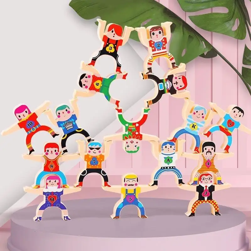 Montessori Toys Plastic Balance Doll DIY Strongman Stacking High Blocks Plastic Balance Doll DIY Strongman Stacking High Block