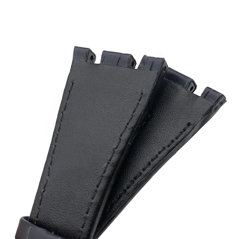 Leather watch strap for Audemars Piguet Royal Oak Ap26470 15703 soft comfortable waterproof sweat-proof notch folding buckle28mm