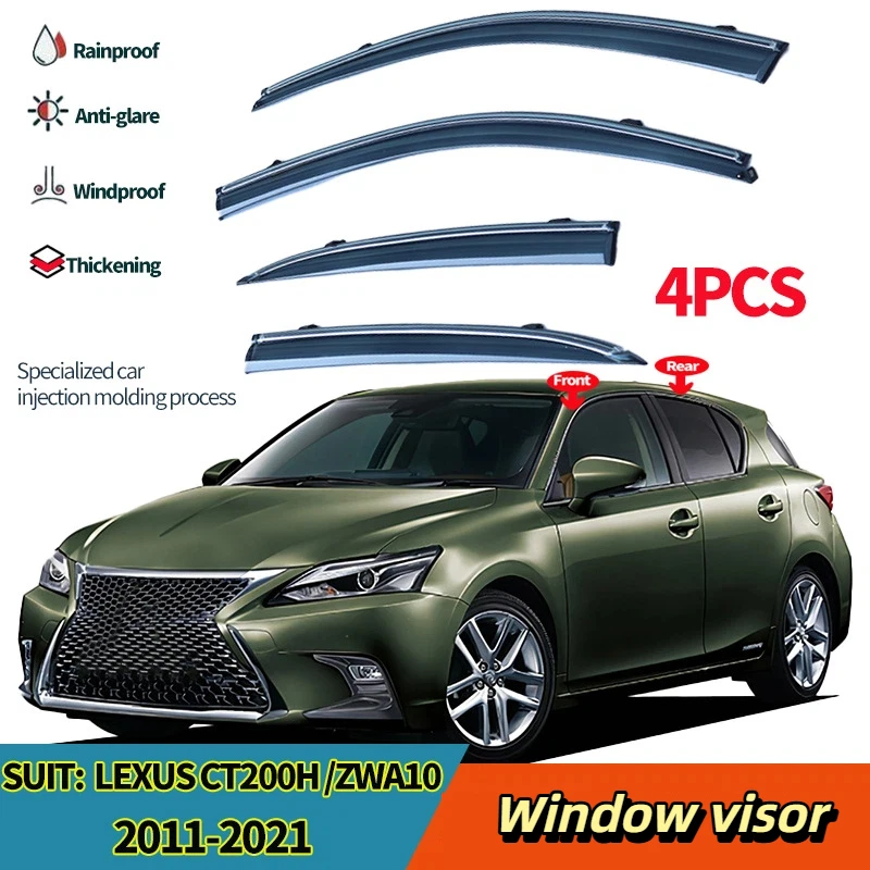 For Lexus CT200H Zwa10 Window visors,Side Window Deflector Weathershield Sun Rain Guard