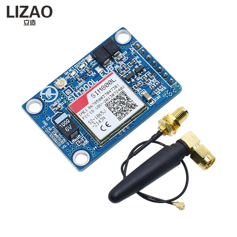 LIZAO SIM800L Quad-Band GSM GPRS Module, SMS Data Communication Board with Antenna, Replace SIM900A for IoT Projects