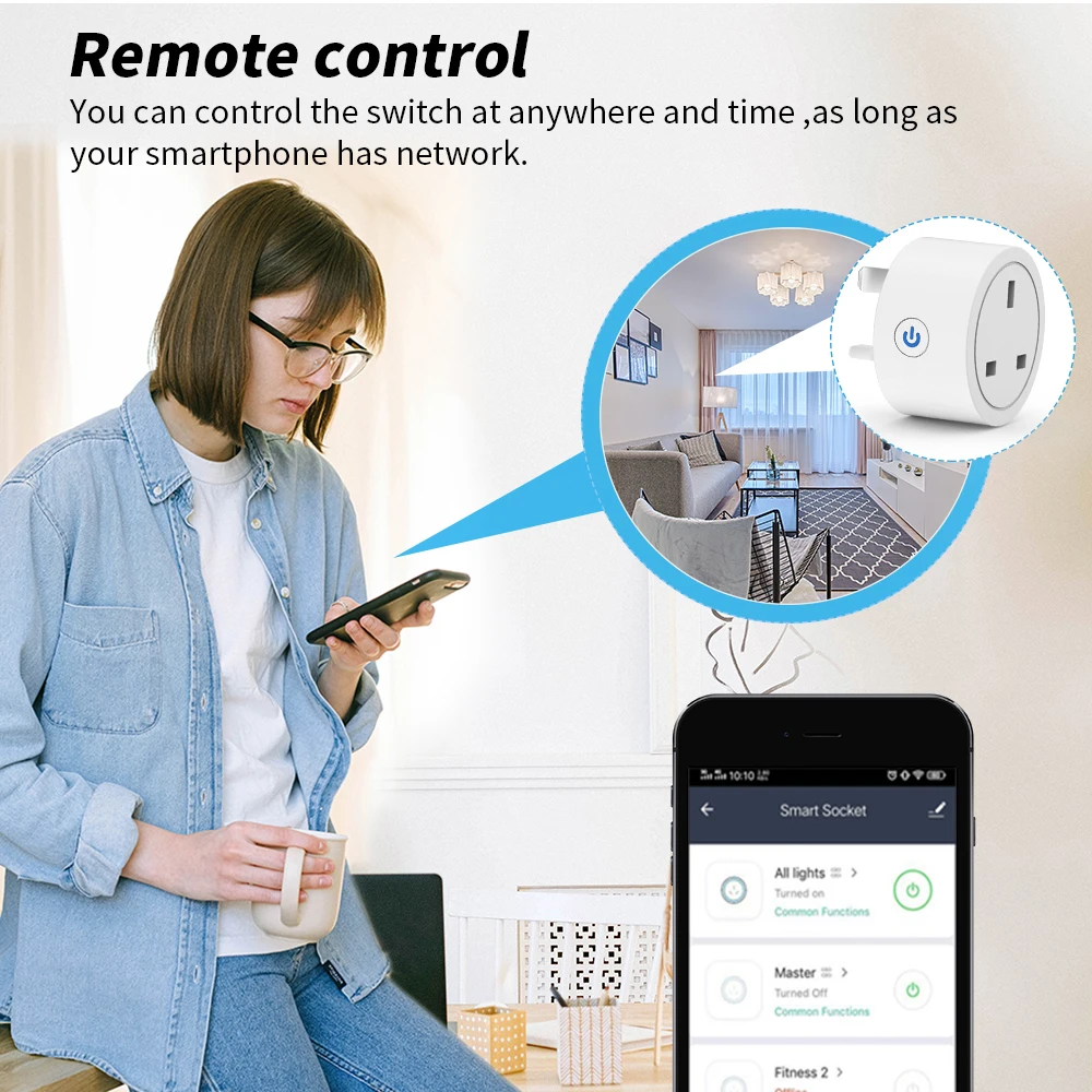 Tuya Smart Plug UK, WiFi Zigbee Socket Works with Alexa Google Home, 16A 20A Energy Monitoring Timer , No Hub Required  for WiFi